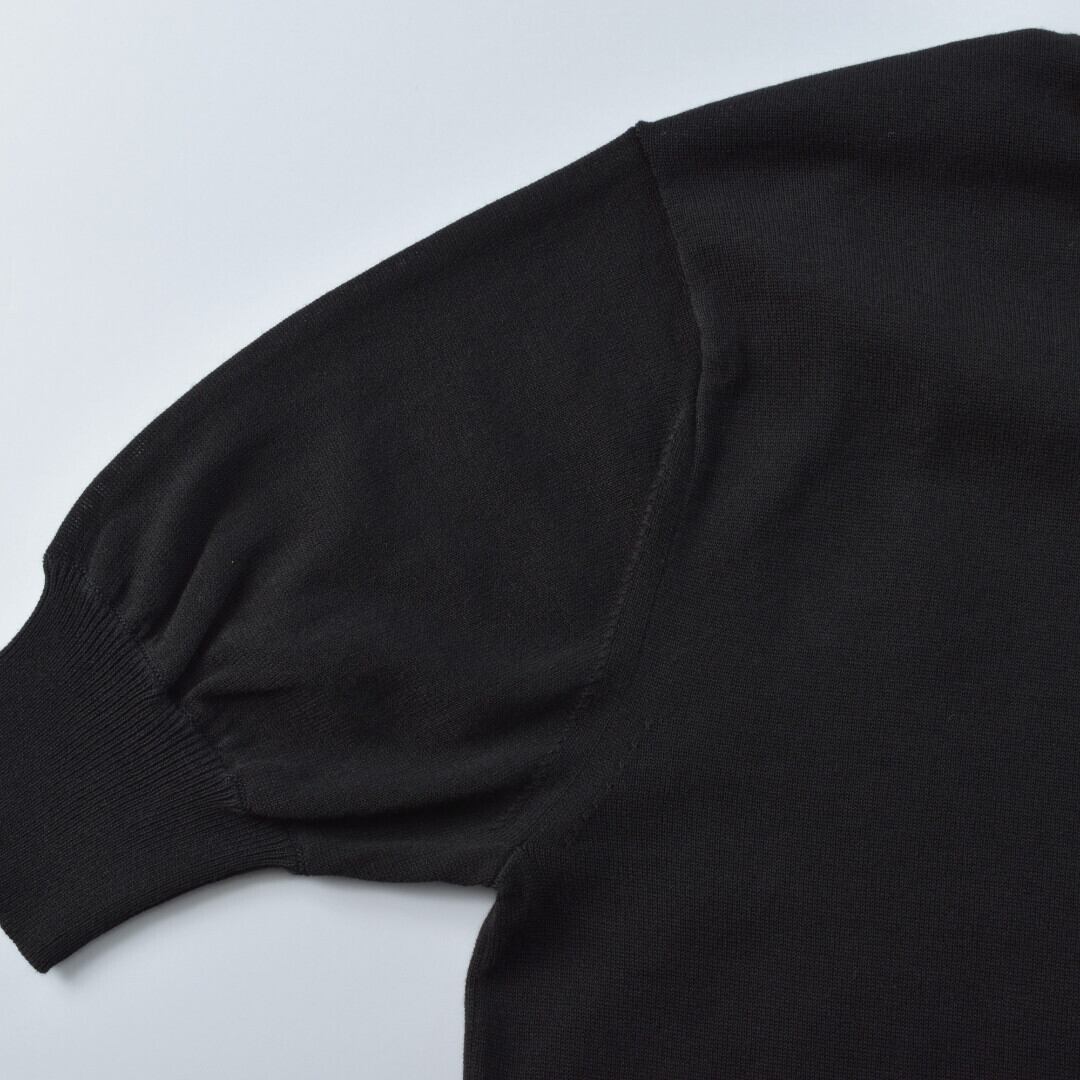 atelier naruse アトリエナルセ コットン襟付きニット・ブラック
