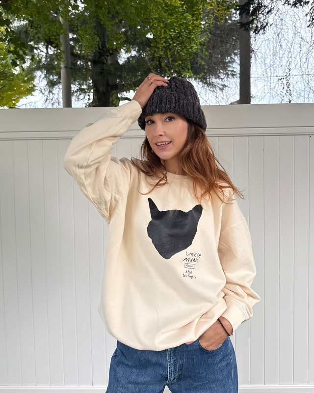 一点もの‼️サイズLのみ  Cat Silhouette Cream comfort colors スウェット