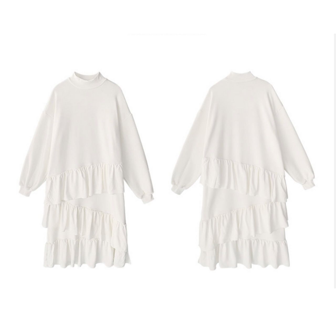 Patchwork chiffon sweatshirt dress (ME186)