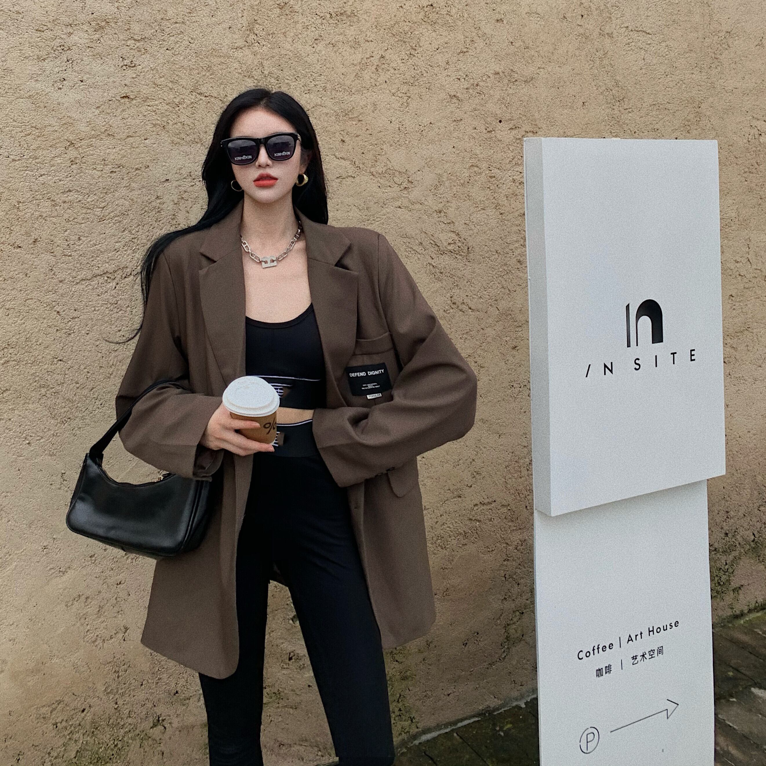 ブレザー スプリングスタイルカラールーズ 春物 ピュア ドラファッションホール65109893290