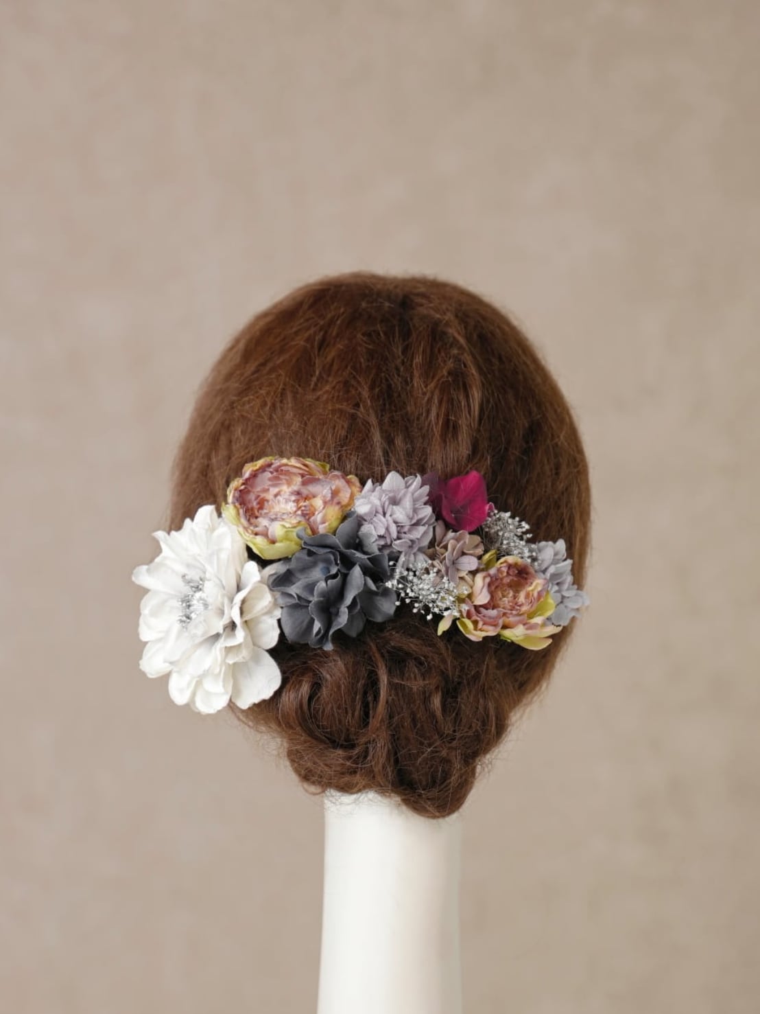 【ダリア髪飾り 小枝ビジューなし】卒業式 袴 振袖 成人式 白無垢 色打掛 和装 ヘアパーツ ヘッドドレス 白無垢 k-0141