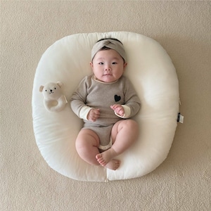 【BABY】韓国風　ハート柄ボーダーロンパース&レギンス