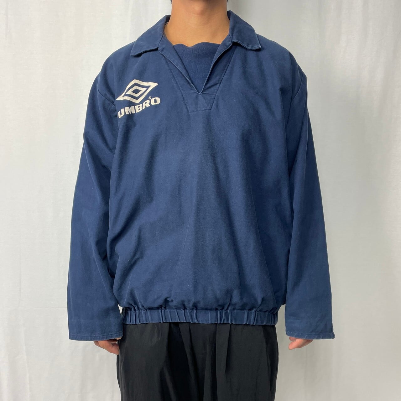90年代 UMBRO アンブロ ビッグロゴ ドリルトップ コットンプルオーバー 