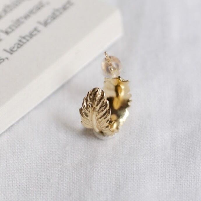 フェザーピアス Silver925 Pink Gold Plating | Ai Kaminaga｜Coastal