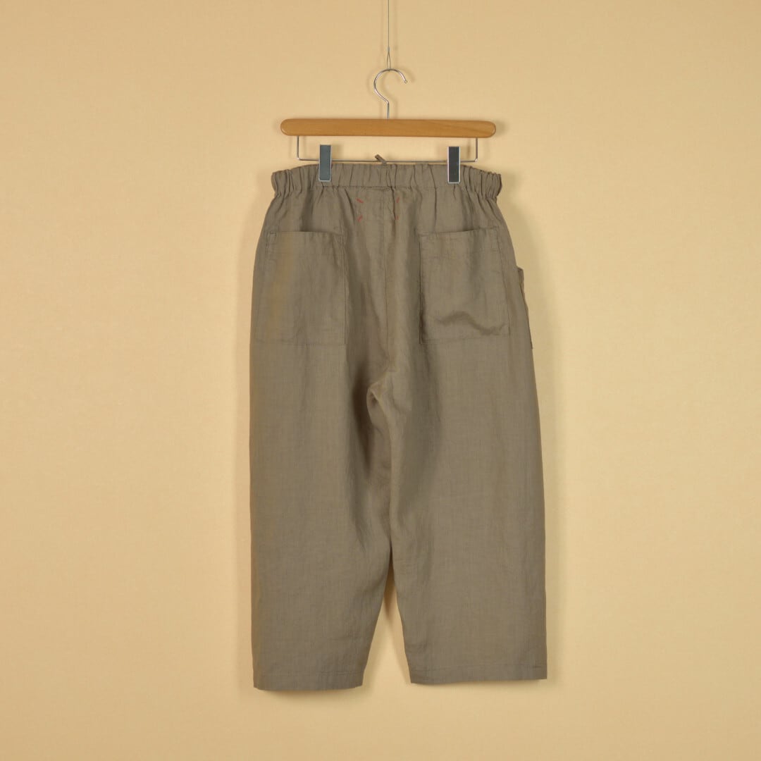 快晴堂 カイセイドウ スプリングリネン4ポケットイージーパンツ・うぐいす茶