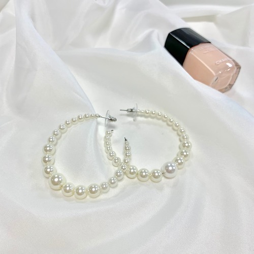 Pearl hoop pierce［送料無料］/パールフープピアス