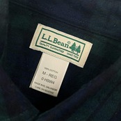 00s L.L.Bean エルエルビーン チェック BD ボタンダウン 長袖 ネルシャツ M-REG/グリーン×ネイビー メンズ