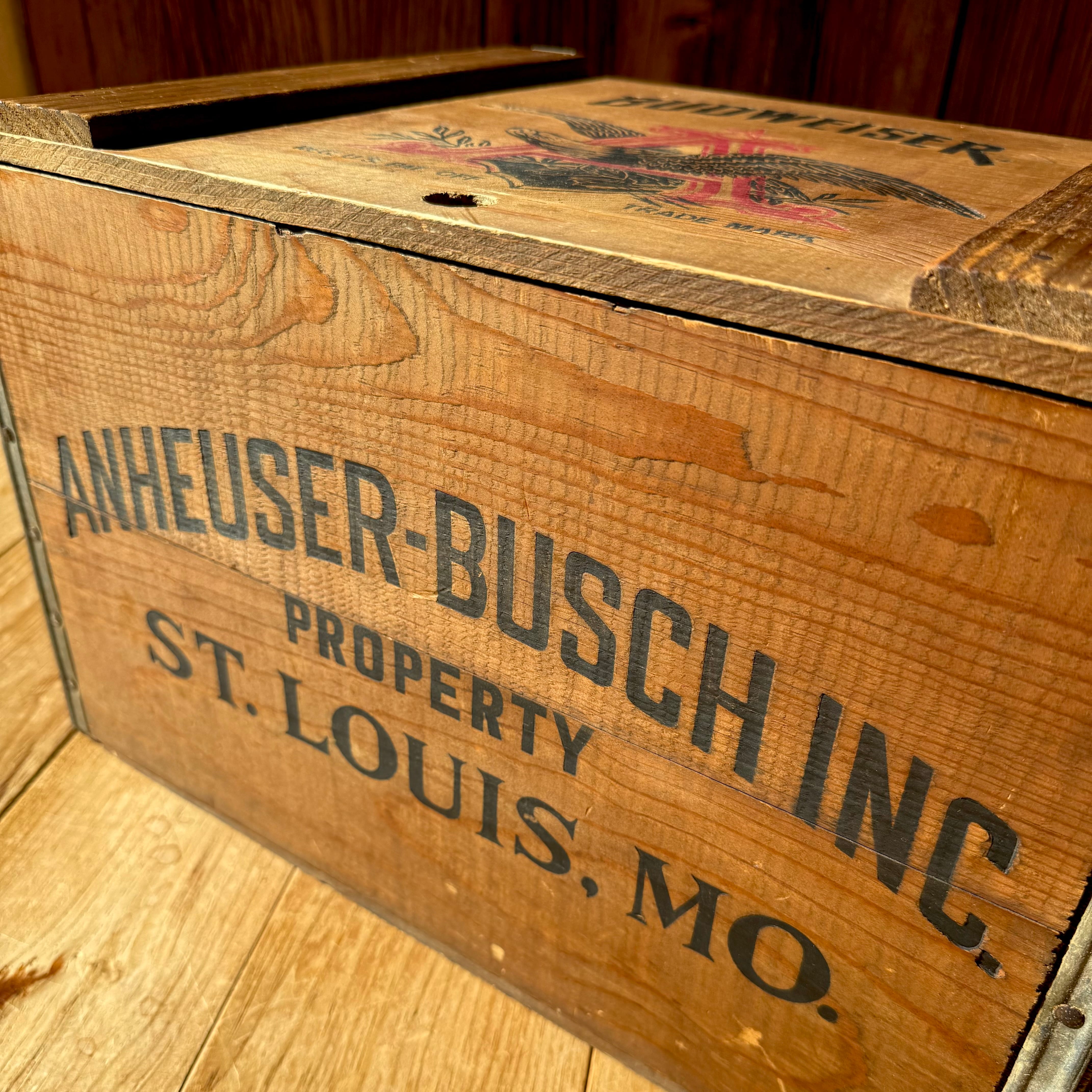 Vintage BUDWEISER Wood Box 木箱 バドワイザー 収納 ディスプレイ