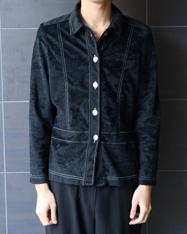 Suede-like stitch design shirt