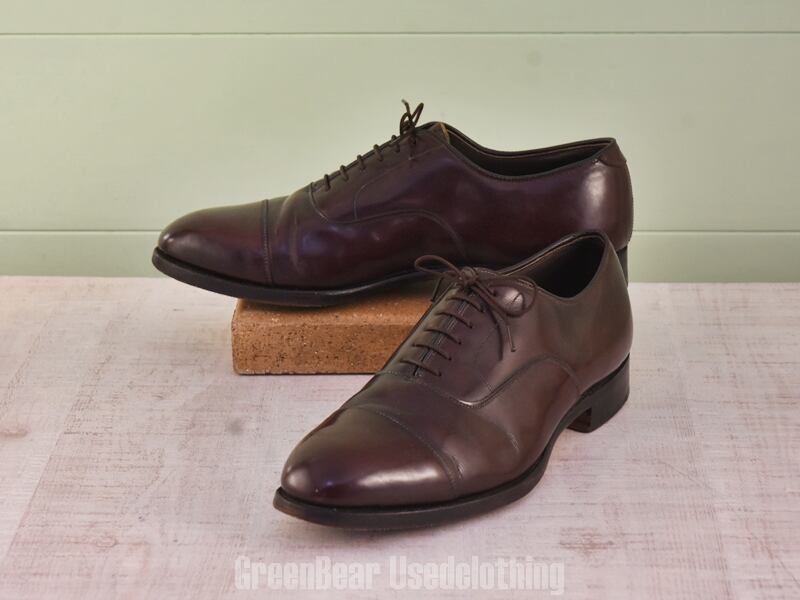 F376 USA製 Johnston&Murphy ビンテージ ストレートチップシューズ 茶