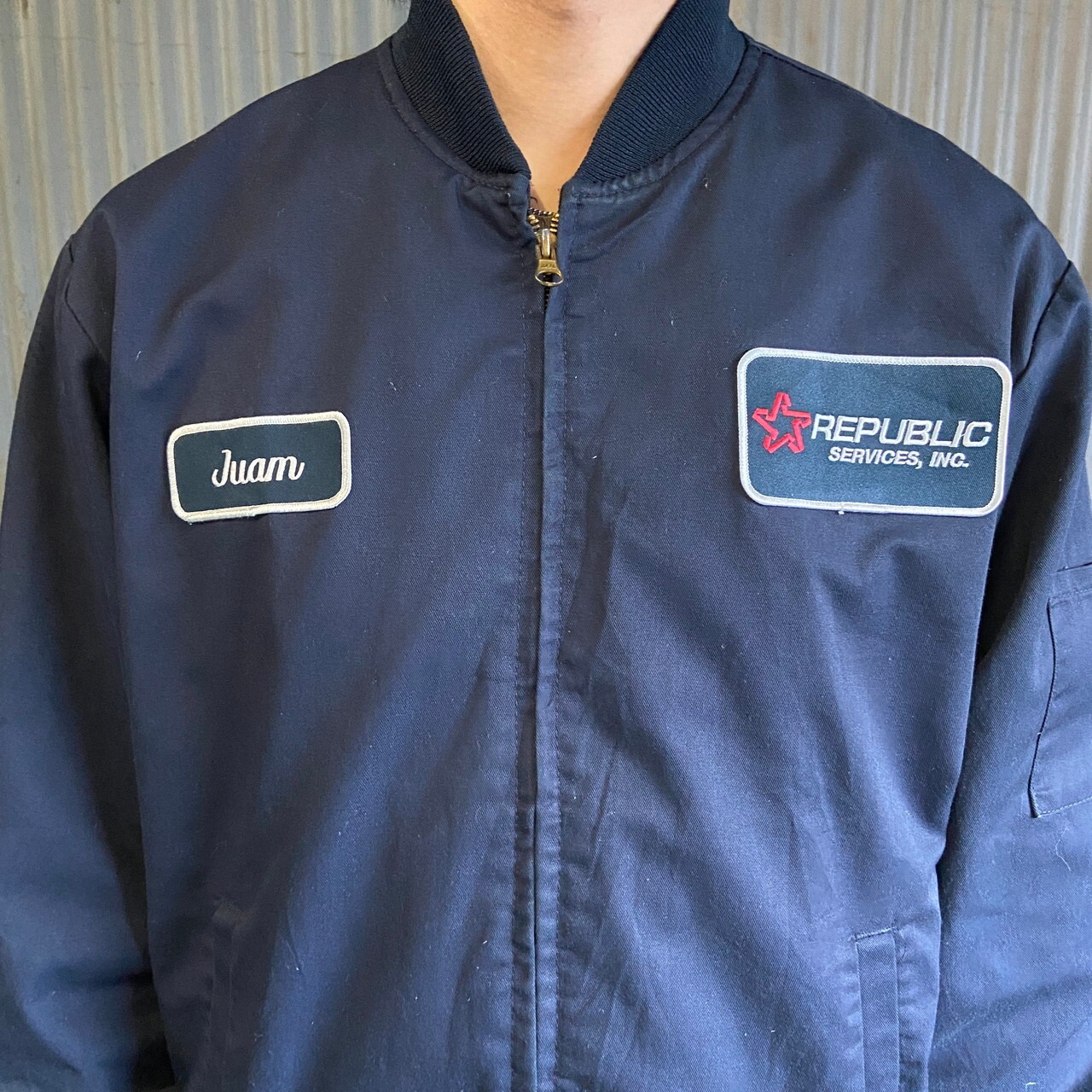 CINTAS 企業ロゴ ワッペン ワークジャケット メンズXL相当 古着 