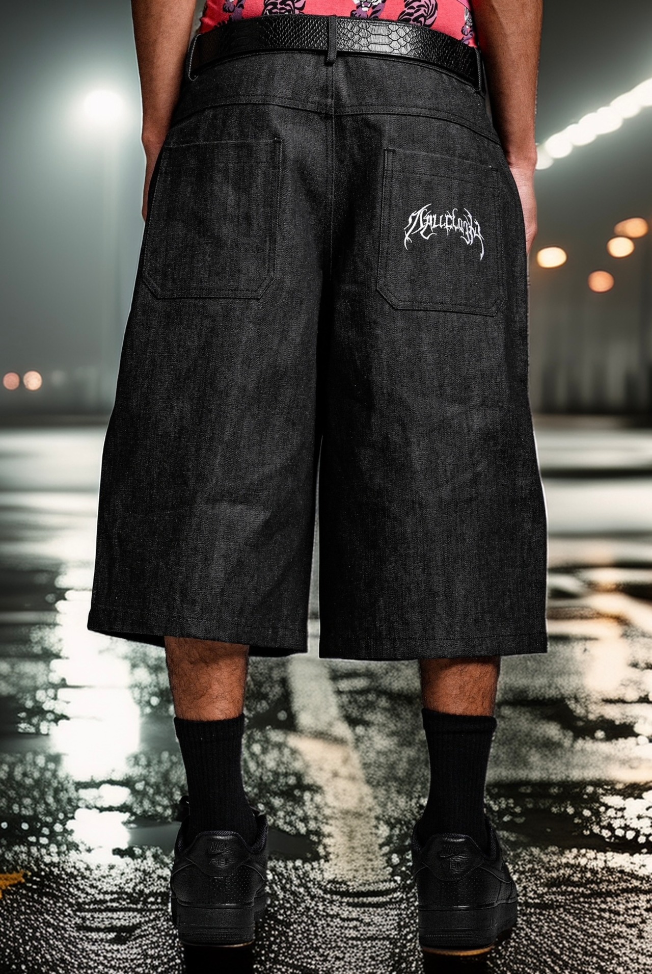 METAL LOGO RIGID BAGGY JORTS
