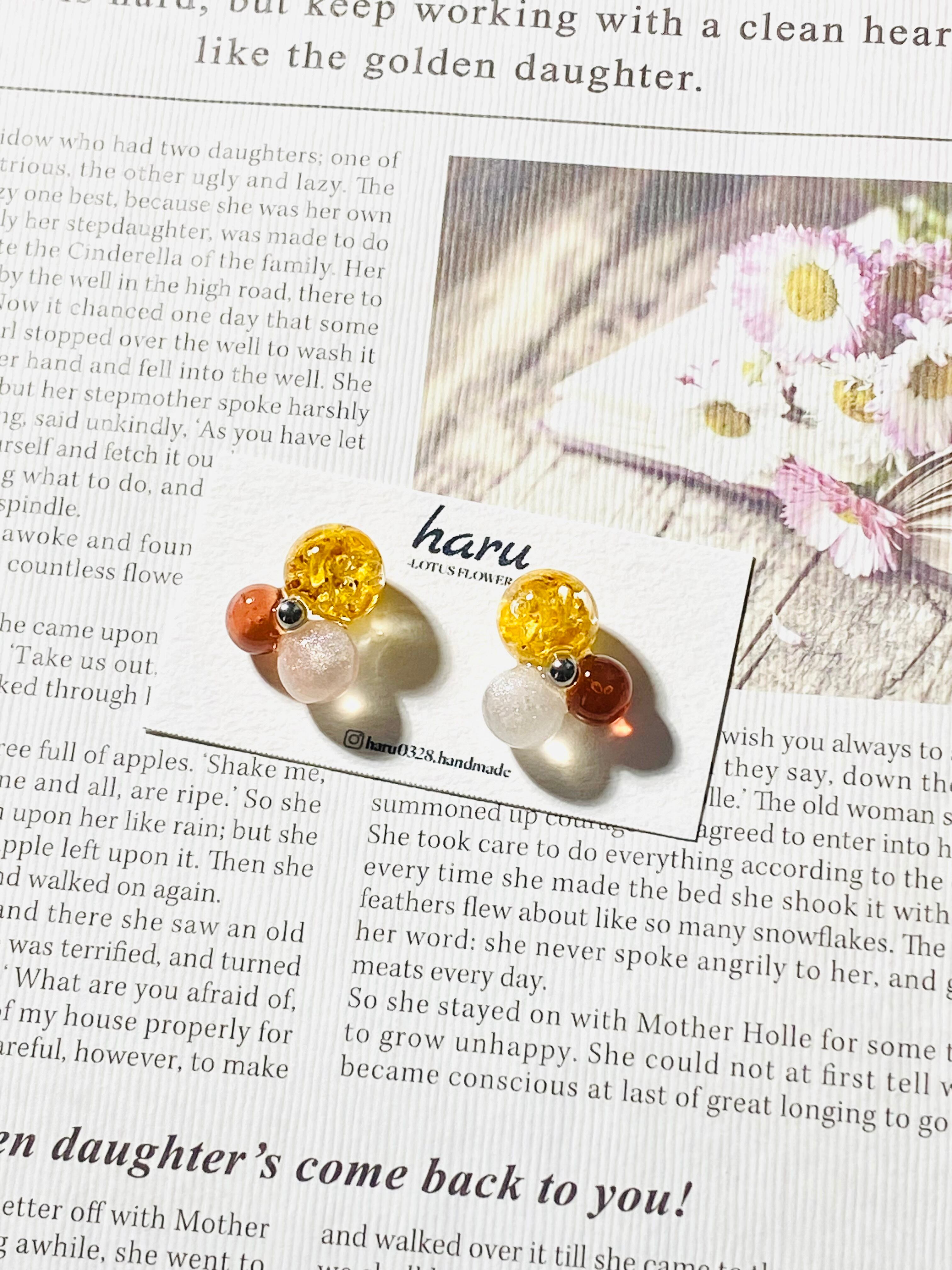 金木犀 ピアスorイヤリング 秋カラー