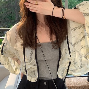 sheer cardigan shirt S1373