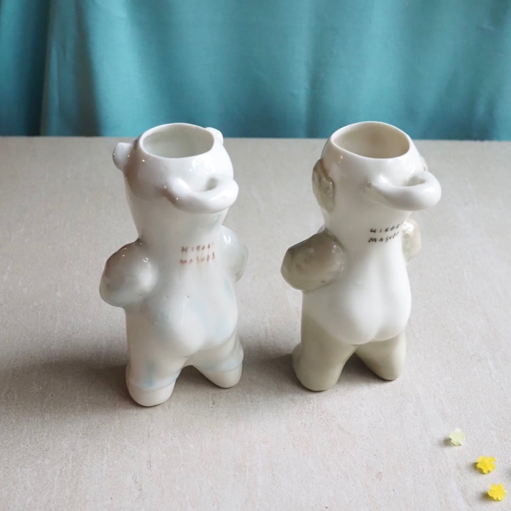 増田 光/壁掛け花器 くま・ いぬ
