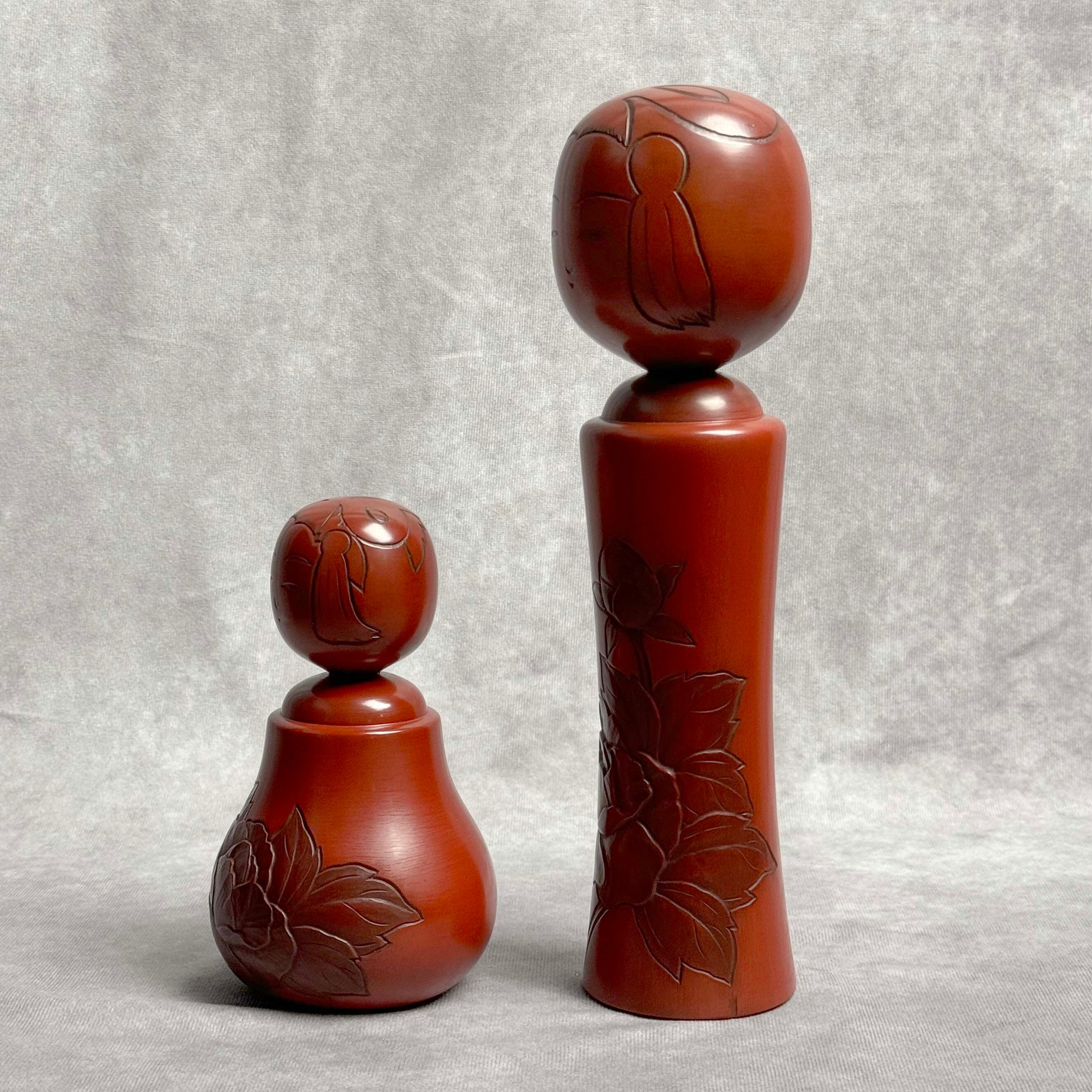 伝統工芸「鎌倉彫こけし」ペア（No.30）