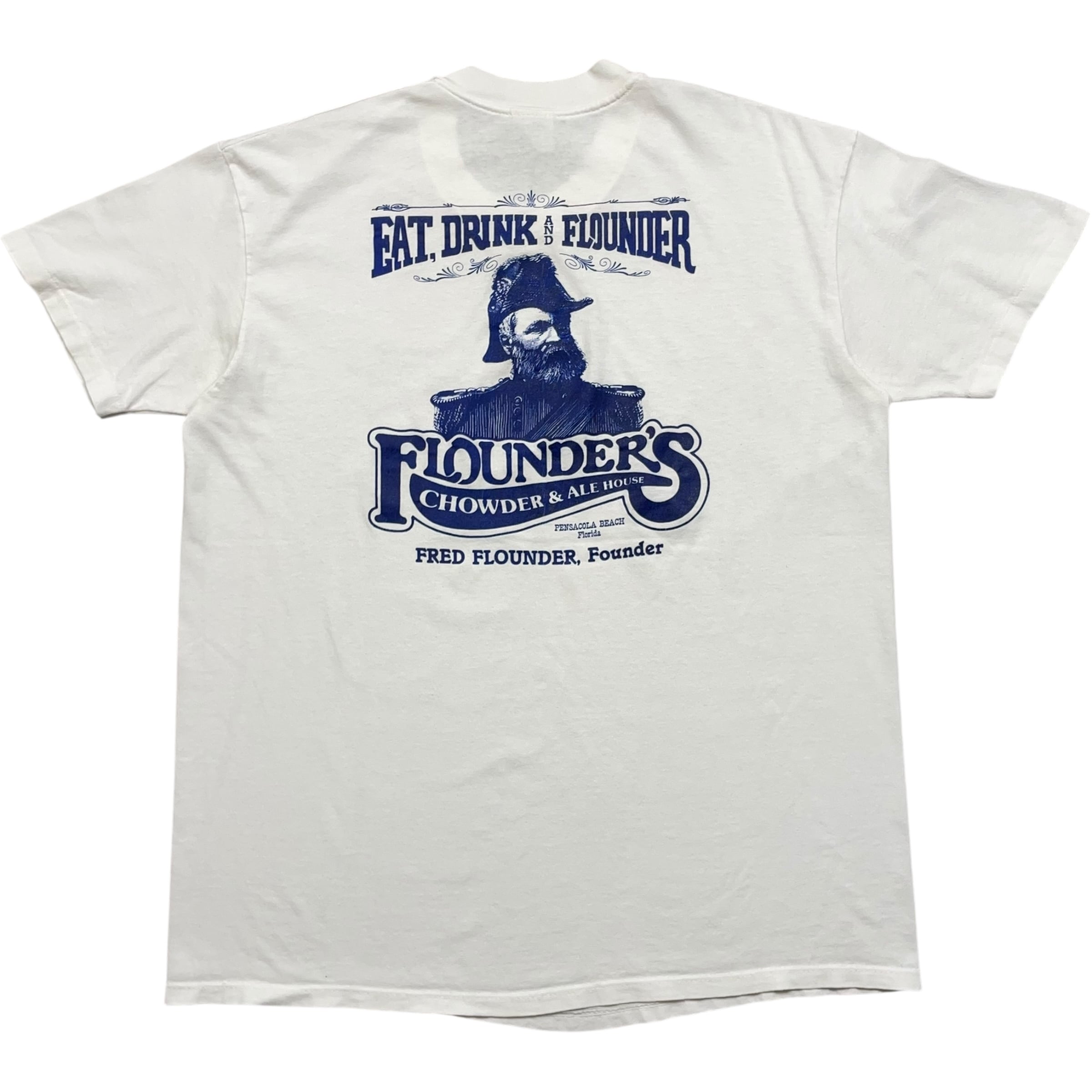 《L》Stedman ステッドマン Tシャツ 両面プリント レストラン ホワイト シングルステッチ USA製 90年代 vintage no.8308