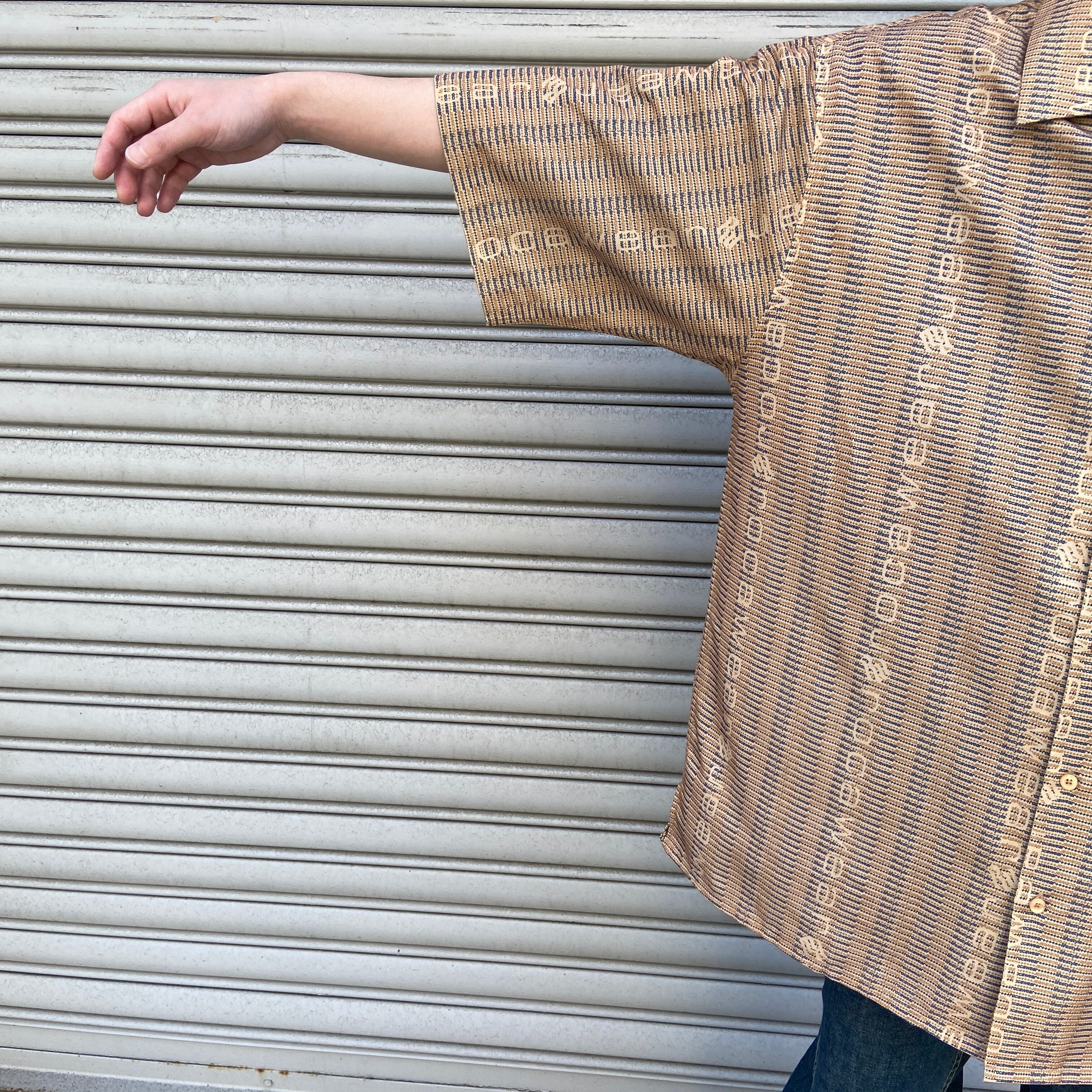 レッド系 ROCAWEAR☆総柄オープンカラーシャツ☆半袖シャツ☆茶系