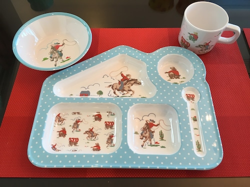 Cath Kidston【キャスキッドソン】 メラミン食器 カウボーイ キッズ ベビー ランチプレート 単品