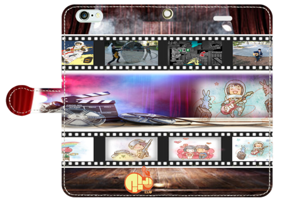iPhone6Plus/6sPlus用手帳型スマホケース にじばのDiscographyの壁画var.