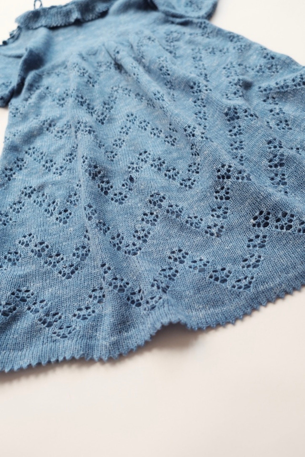 【Kids】Softly knitted blue dress