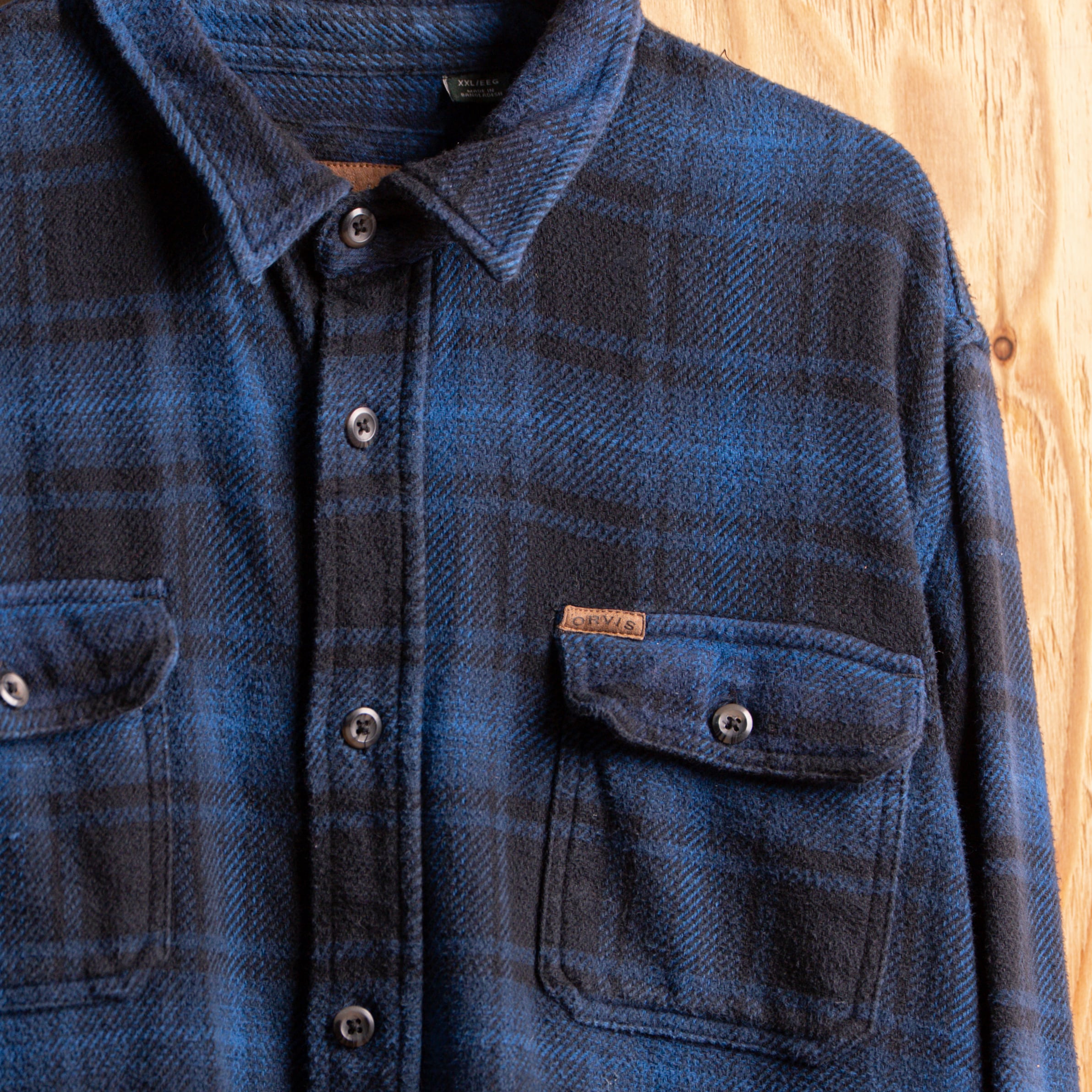 ORVIS / Heavy Flannel Shirt – Leather Patch Tag XL | GVM VINTAGE