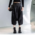 Patchwork leather pants with drop crotch harem design (ME142)