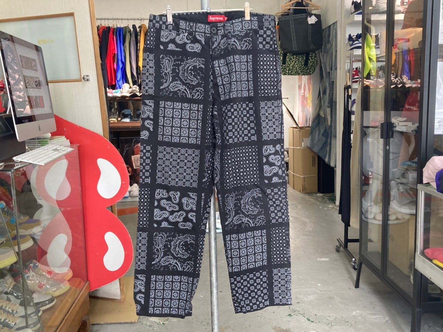 30 Supreme Paisley Grid Chino Pant Olive