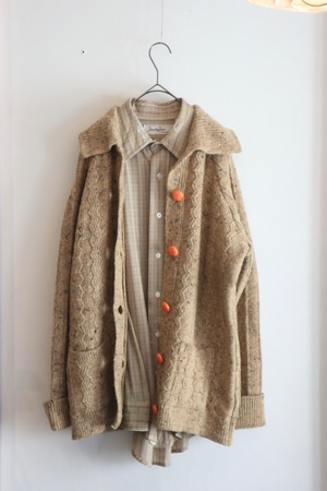 nep wool knit cardigan - made in UK