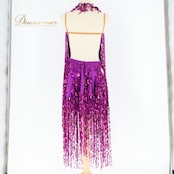 社交ダンス 衣装 ジャンティ gentil ラテンドレス ラテン ワンピース スパンコール デモ 競技 発表会 パーティ 軽い パープル系 ピンク系 フェスティバル きらきら ダンスウェア ダンス衣装 パーティ 派手 派手系 フリンジ おしゃれ 女性用