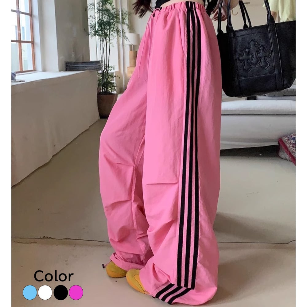 カジュアルスリーラインロングワイドパンツ