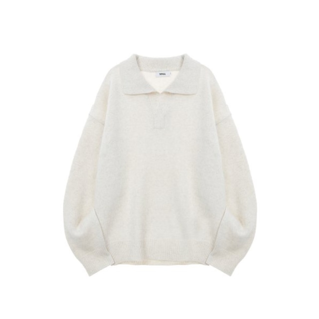 [MMGL] Oversized Collar Sweater (Pebble Beige) 正規品 韓国ブランド 韓国通販 韓国代行 韓国ファッション トップス