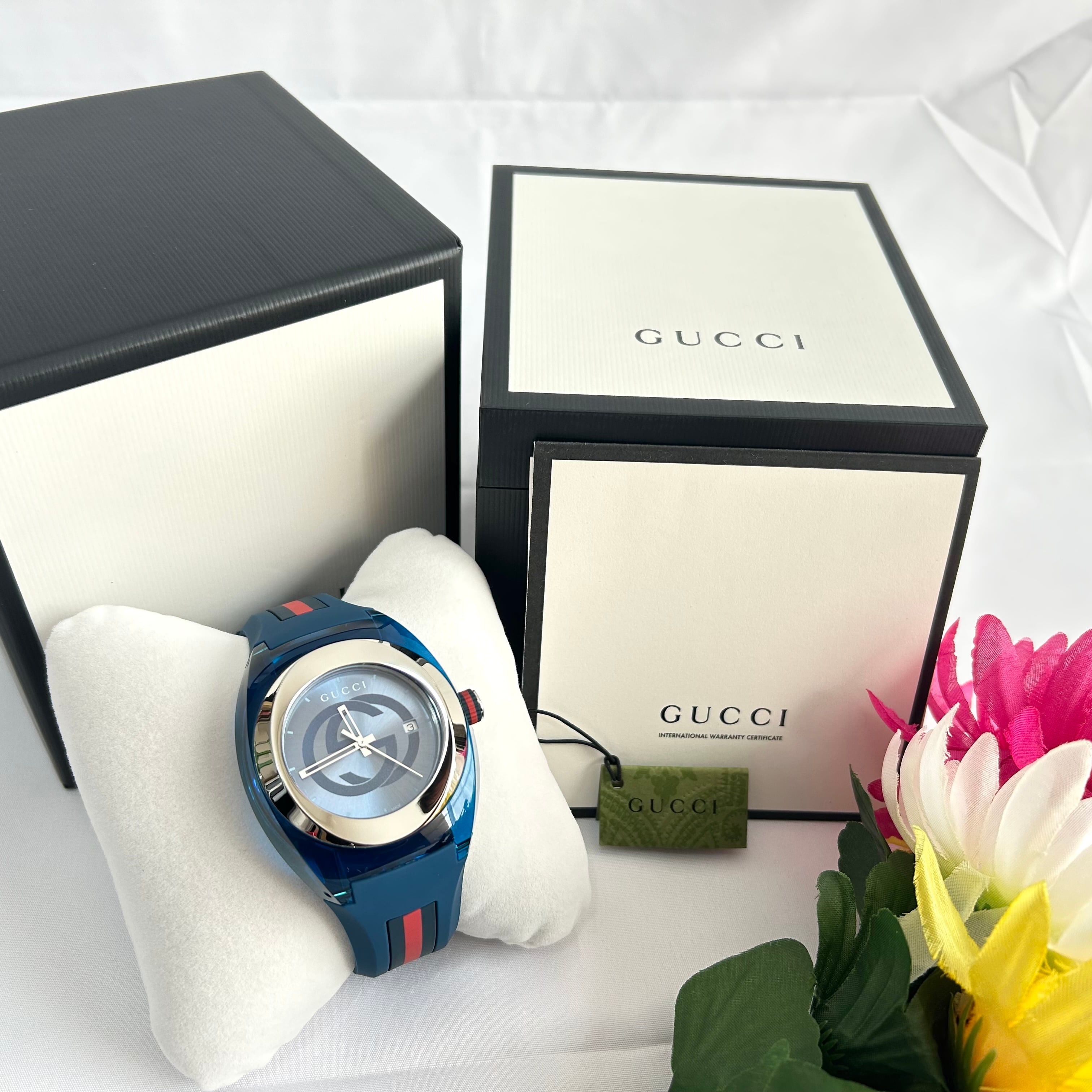 グッチ　137.1 腕時計　シンク　クォーツ GG ブルー　シェリーライン 新品同様 GUCCI グッチ SYNC シンク 137.1 腕時計 クォーツ シェリー