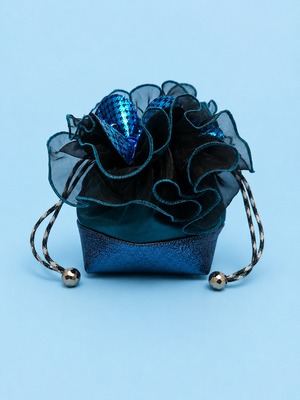 受注販売[松浦志穂×OMNES] Frill Rafflesia Bag BLUE