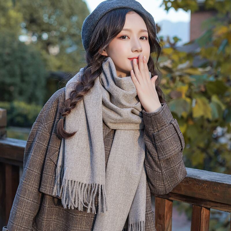 スカーフ レディースオータムウィンターソリッド カラー 秋物 冬物 ソリッドカラー ブラック・アイド・ピーズ12191498413