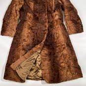 着丈約100cm / Real Fur 本毛皮 リアルファー ロング コート /ブラウン系/レディース/毛皮/ファー