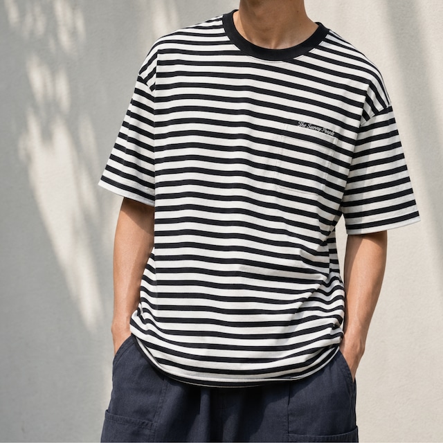 【H1209】Border Stripe Short Sleeve T-Shirt