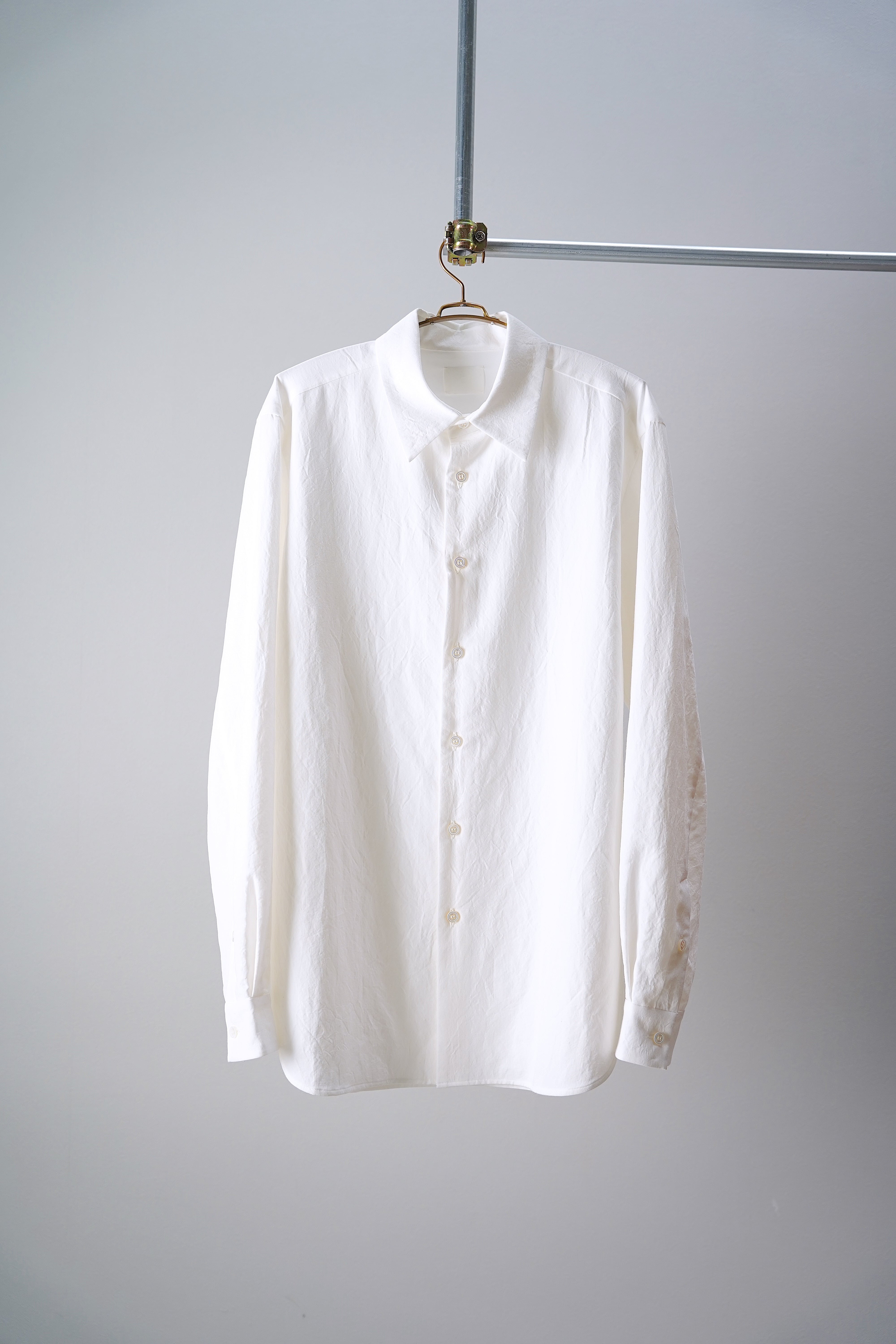 山内 ノーカラーシャツ シワ加工 size3 山内 ノーカラーシャツ シワ加工 size3