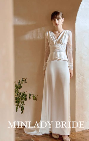 ナチュラル シースル ウェディングドレス