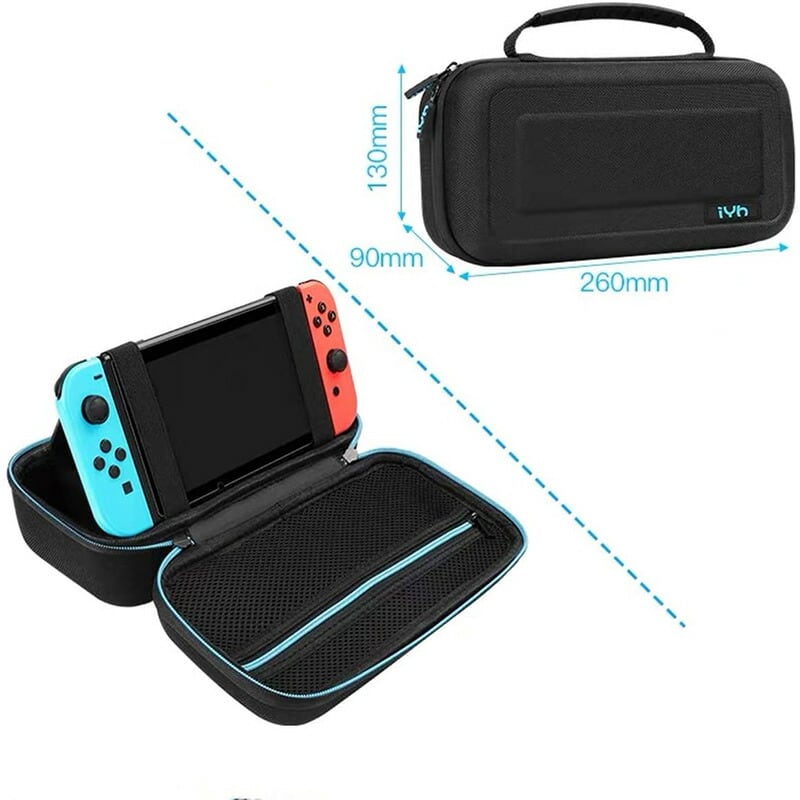 Nintendo Switch キャリングバッグ [iYh] 任天堂スイッチ ニンテンドー ケース ゲームカード収納 スタンド機能付き 持ち運び  専用収納バッグ ブラック