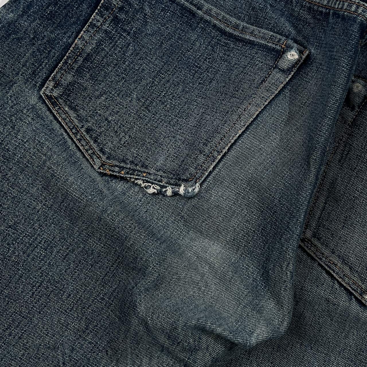 DENIME ドゥニーム ヒゲ ハチノス セルビッジ ボタンフライ デニムパンツ ジーンズ W36/インディゴ系 メンズ 希少