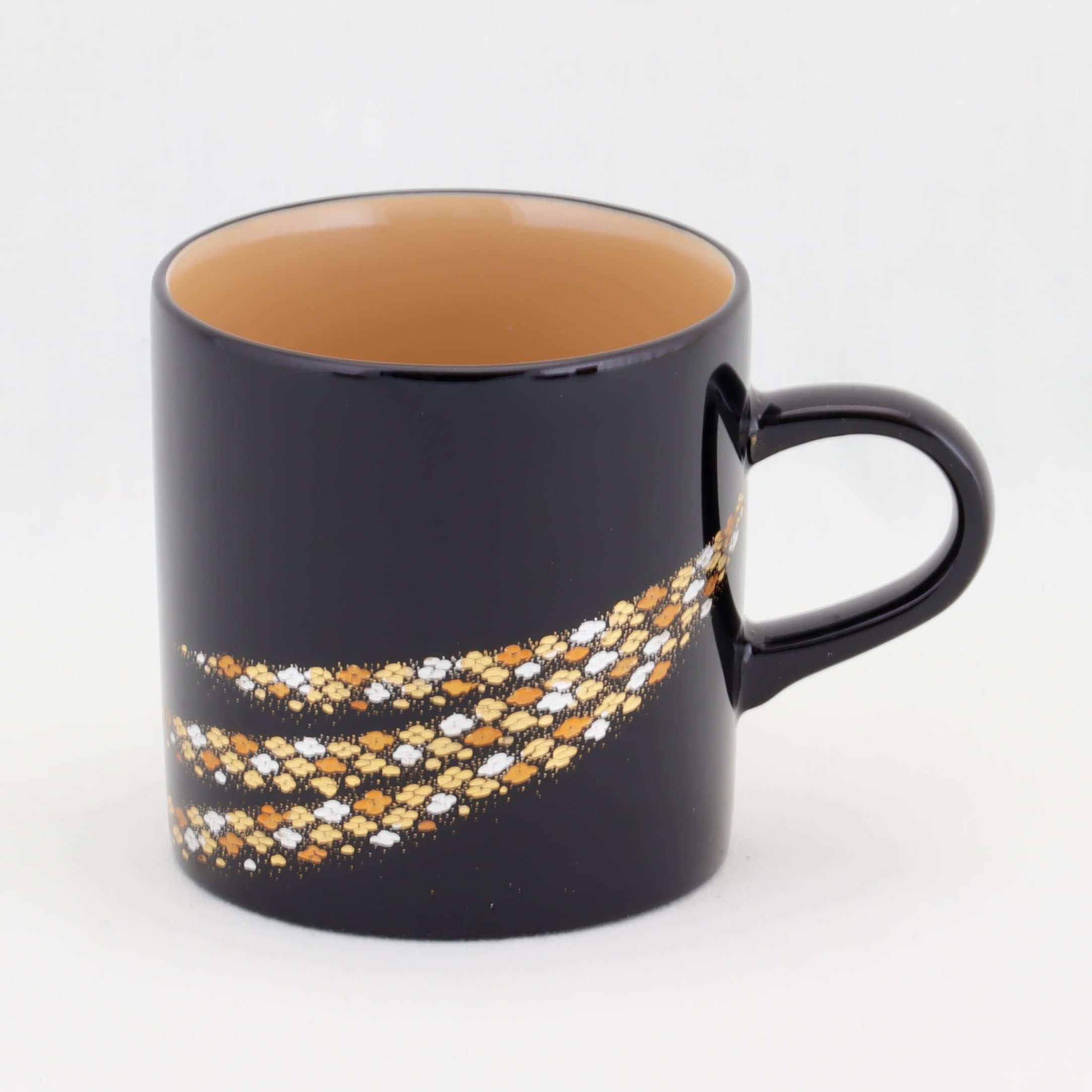 1100-A 輪島塗 珈琲カップ／小華沈金／スプー付 | 輪島塗 加藤漆器店