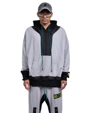 TCR ESSENTIAL TECH HOODIE  - GRAY/BLACK