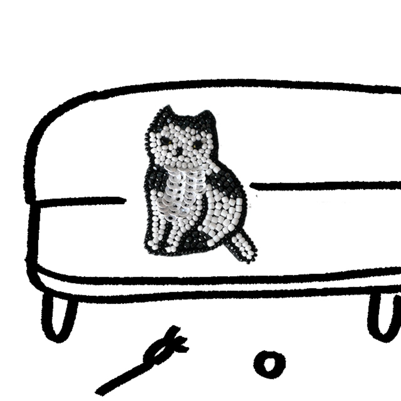 ネコ ／Cat  ブローチS - 1