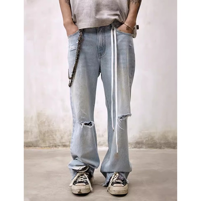 【DRIP5036】RMD Cigarette Embossed Damaged Denim