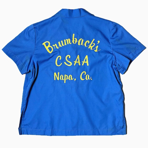Vintage 50〜60's "Brumback's CSAA Napa, Ca." Bowling Shirt