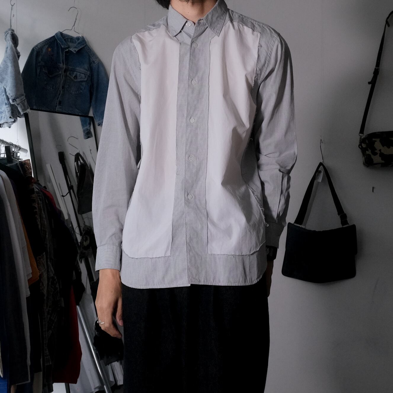 コムデギャルソンオム 田中オム Docking Knit Check Shirt コムデギャルソンオム 田中オム Docking Knit Check Shirt Yahoo
