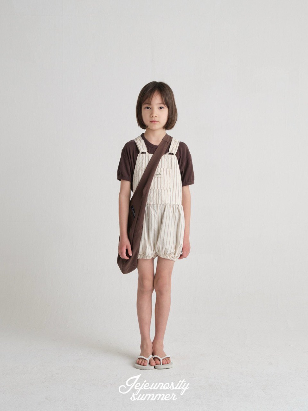 【jejeunosity】ブルームベリーオーバーオール25SM サロペット ベージュストライプ 80〜110cm - 4