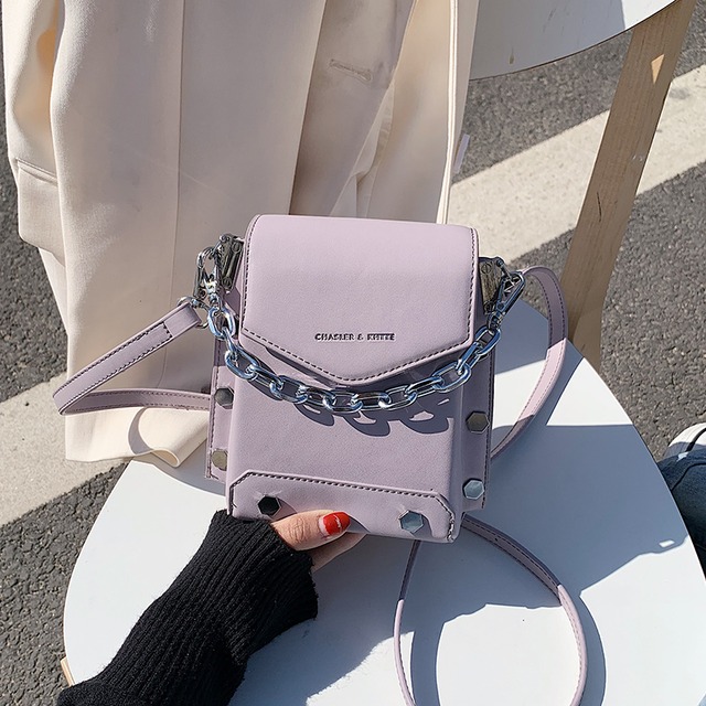 新しい小さなバッグ女性の2020年夏のポータブルメッセンジャーバッグネット赤紫色の野生のチェーンバケットバッグの新しいバージョン Tiancai_Wing_Bag5217680