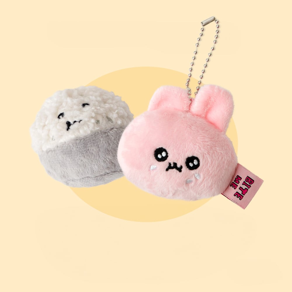【BITE ME】うさゴシム&ごはんゴシム おもちゃセット 犬 おもちゃ 音が出る ピーピー キーリング 2WAY ぬいぐるみ 玩具 安全 犬 かわいい キャラクター コラボ バイトミー チェゴシム